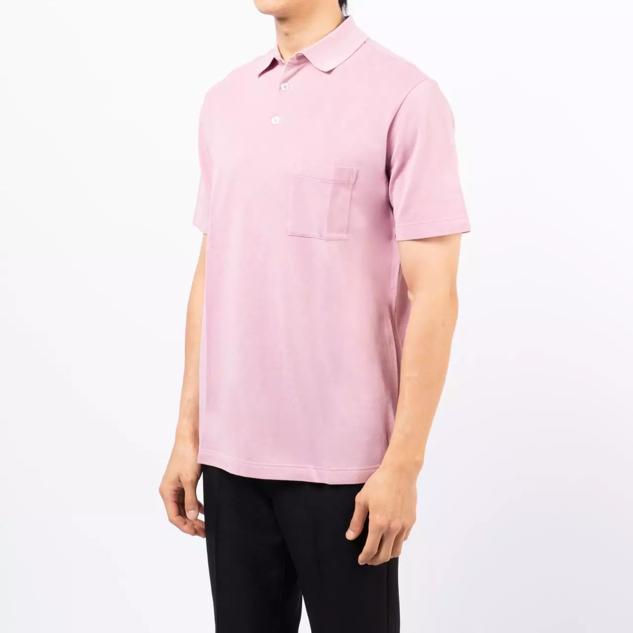H Embroidered Buttoned Polo Shirt Rose Eclair