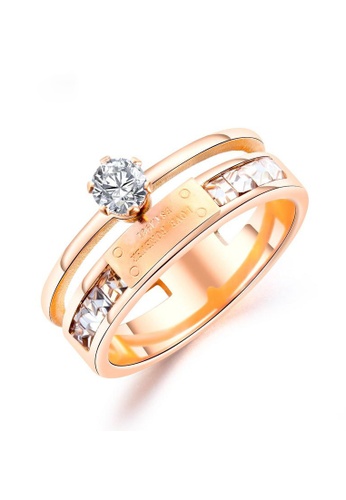 Air Jewellery gold Luxurious Rose Ring In Rose Gold B4FB8ACF0CEFC9GS_1