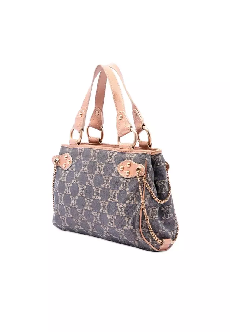 Pre-Loved Celine Macadam Denim Handbag