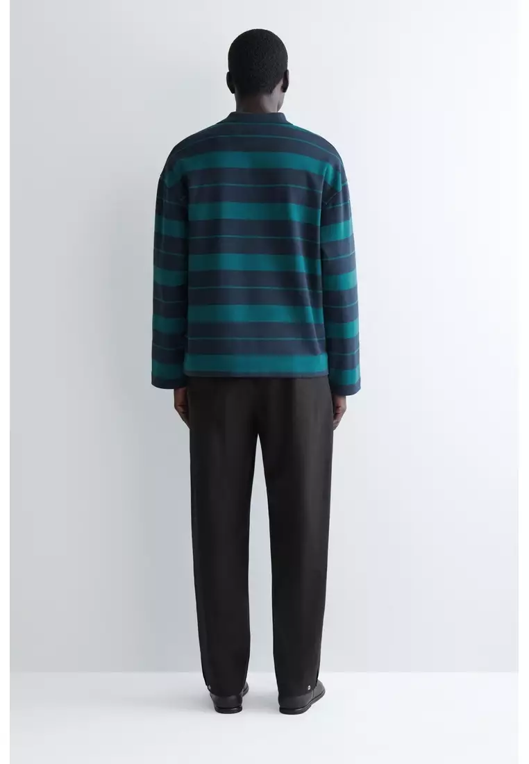 OVERSIZED STRIPED COTTON RUGBY SHIRT