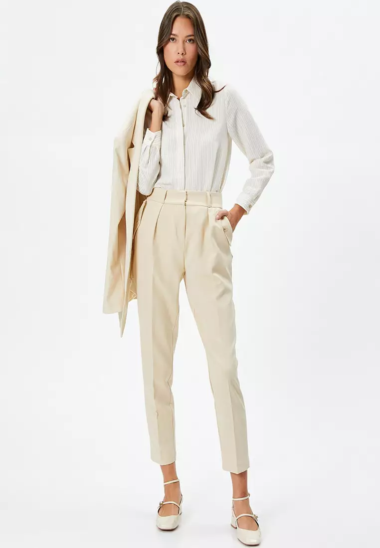 Cigarette Fabric Trousers