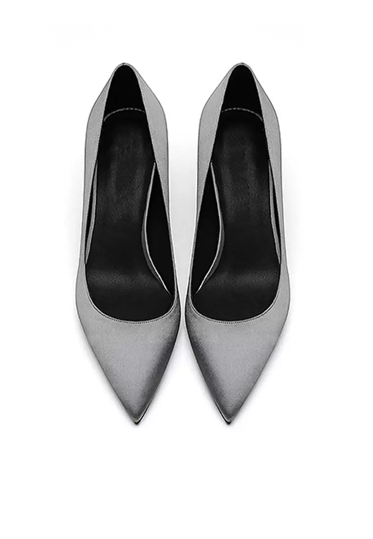 6CM Silk Fabrics Pointed High Heel Shoes HZL163