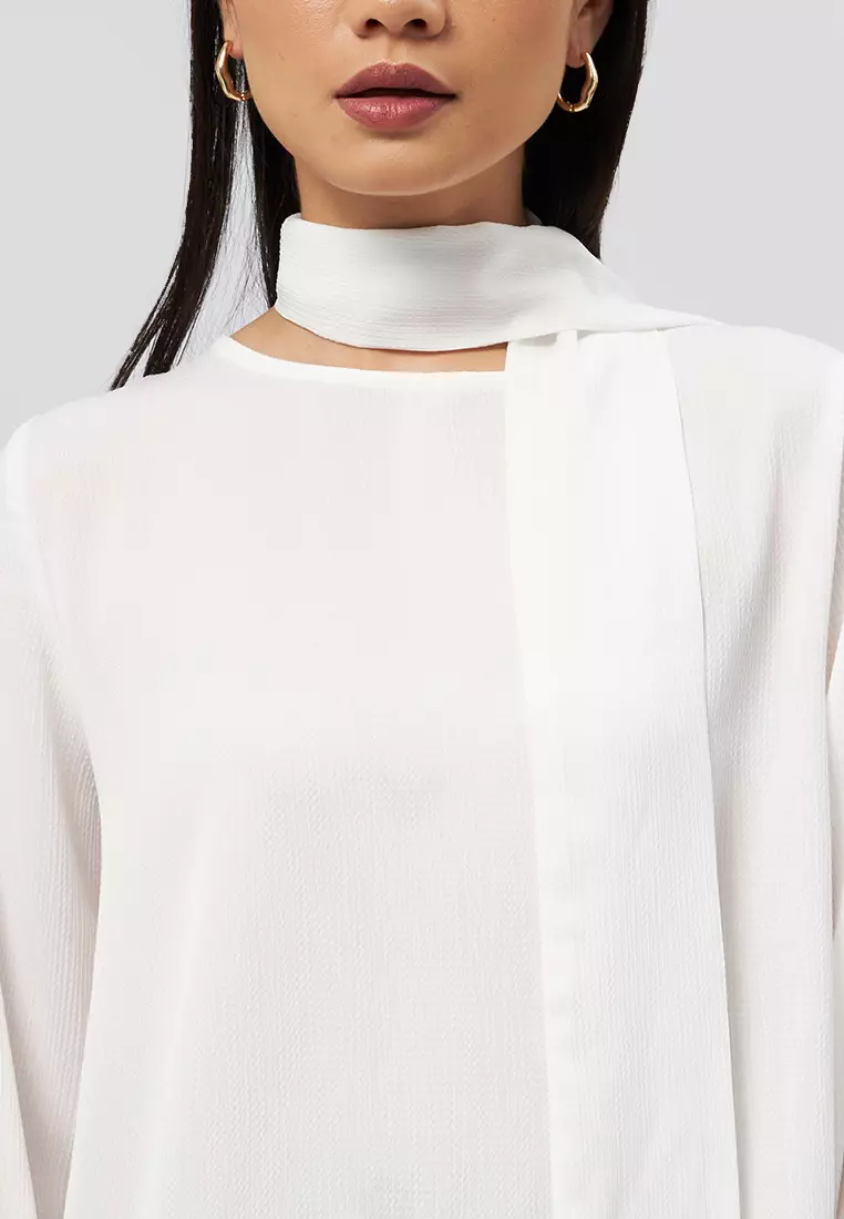Long Sleeve Blouse with Back Button