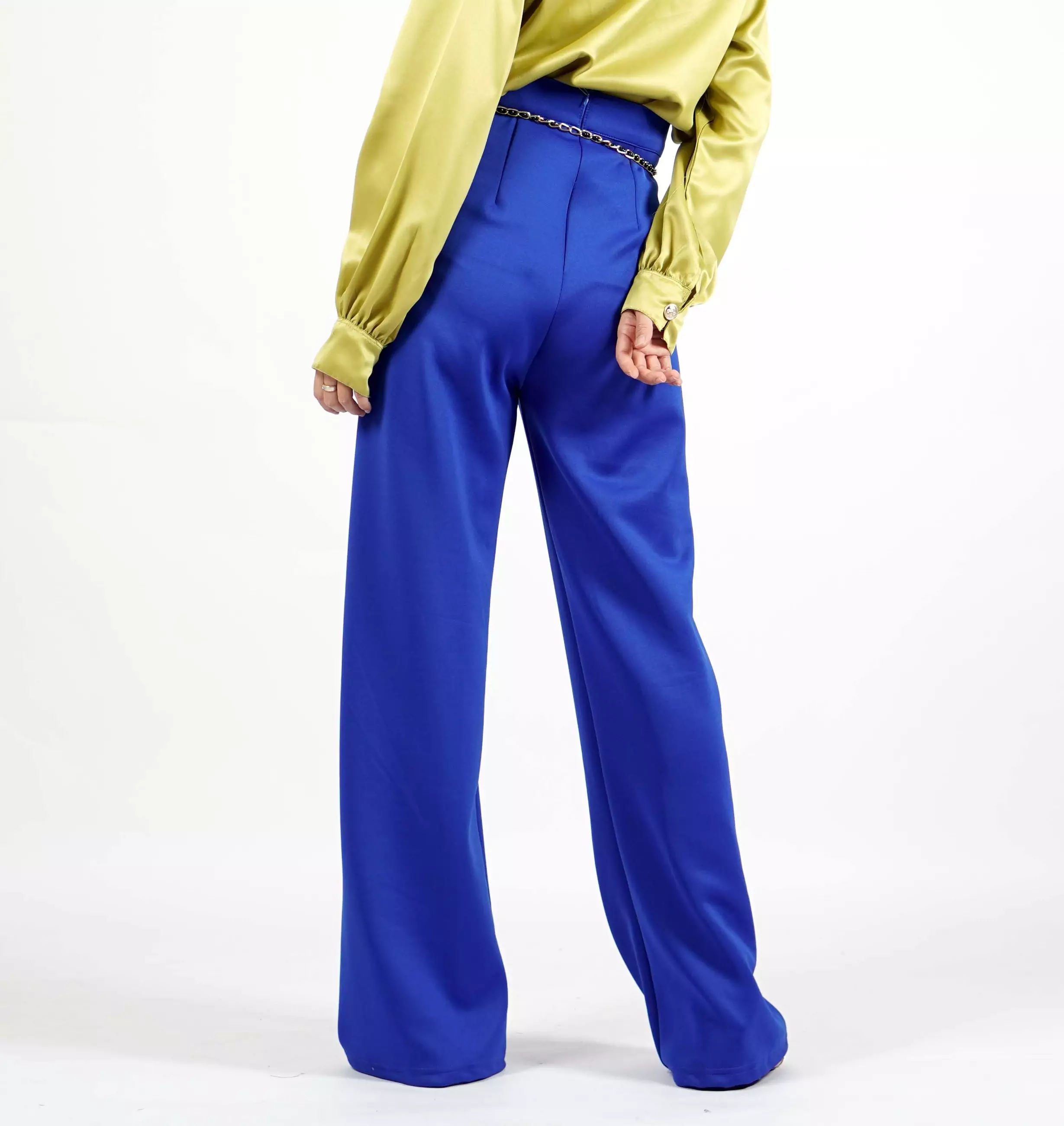 Okechuku Anitha Celana Kerja Wanita Celana Panjang Wanita Celana Kulot Highwaist - Biru Elektrik