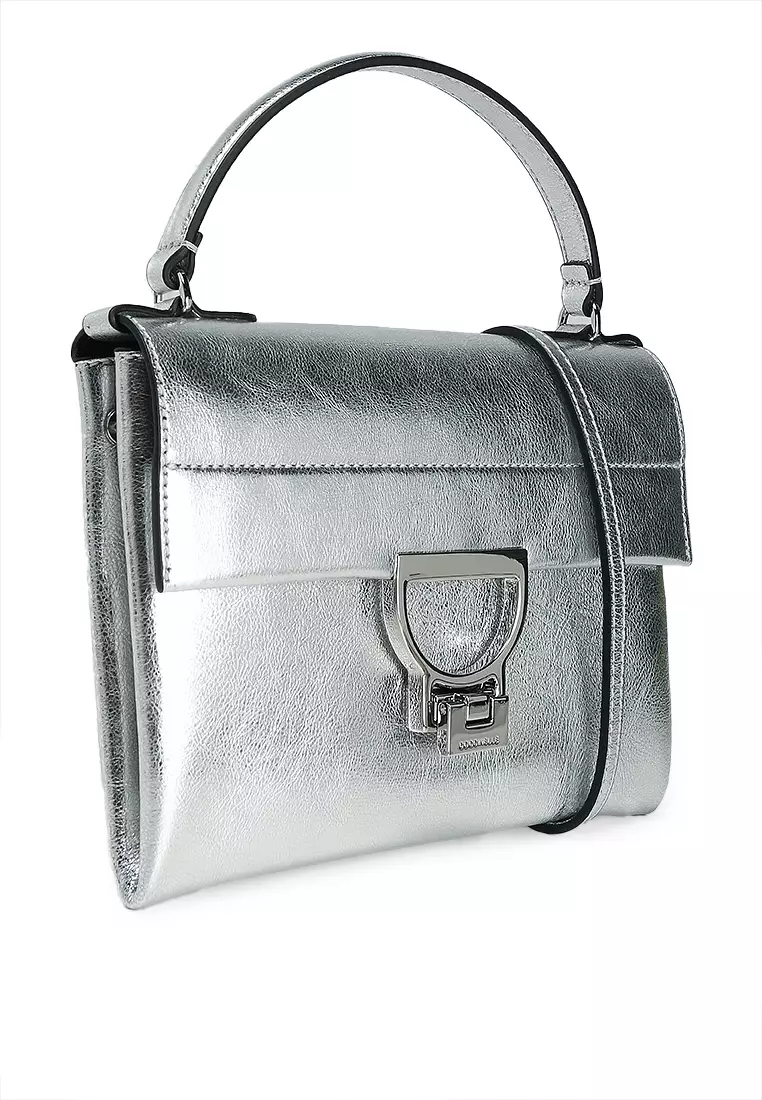 Arlettis Smooth Metallic Top-Handle Bag