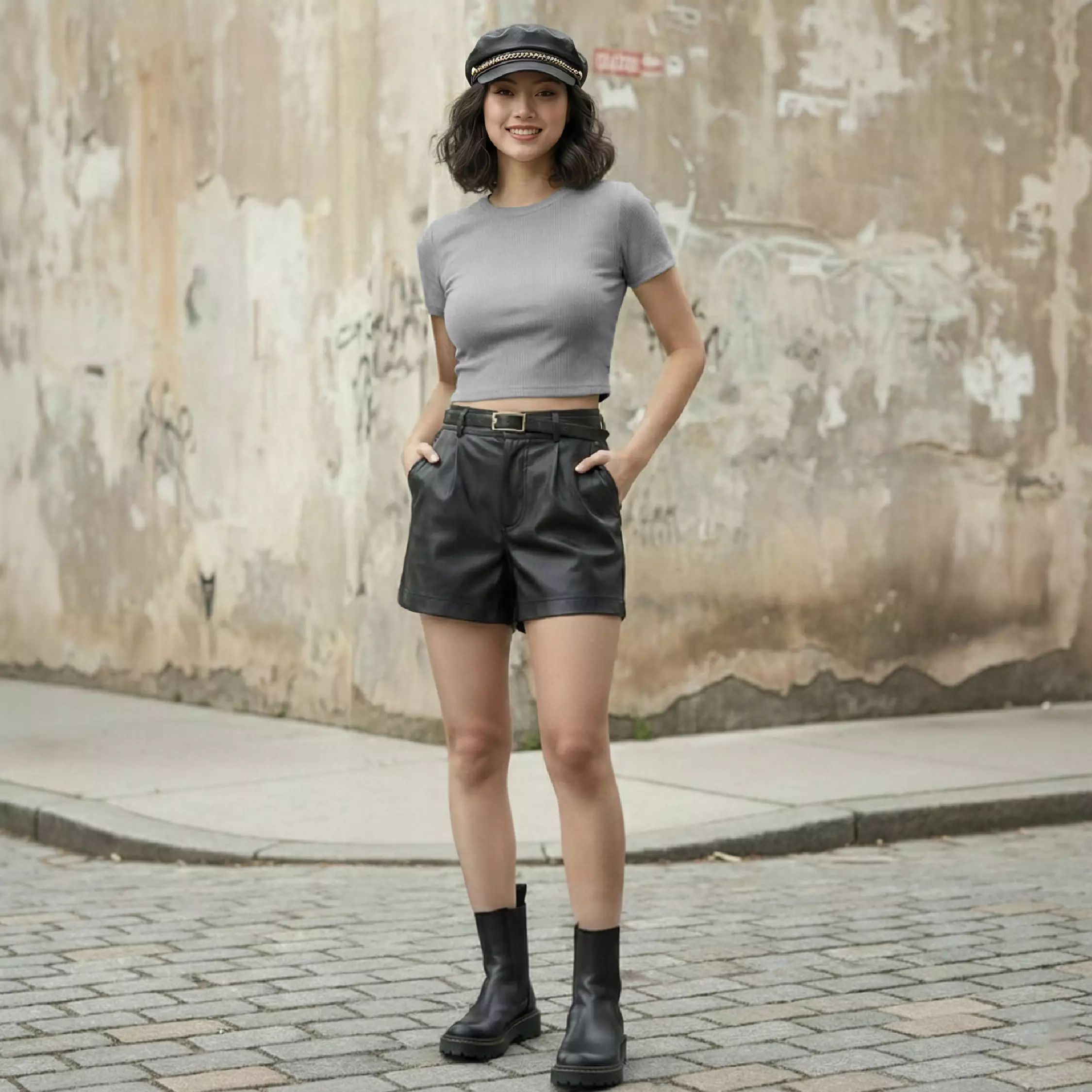 Kale LISA Dark Grey/ Atasan Crop Wanita / Kaos Wanita / Baju Cewek