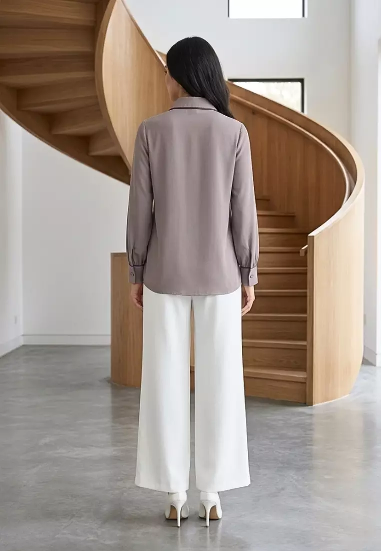 Calista Shirt – Premium Soft | Taupe Warna TAUPE