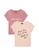 Gen Woo pink Pack of 2 Slogan T-shirt by Gen Woo 871FBKAEB0FF2CGS_1