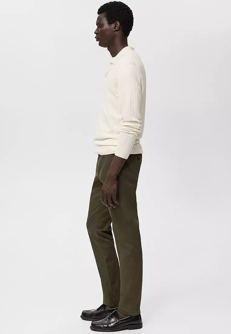 Barna Slim-Fit Twill Chino Trousers