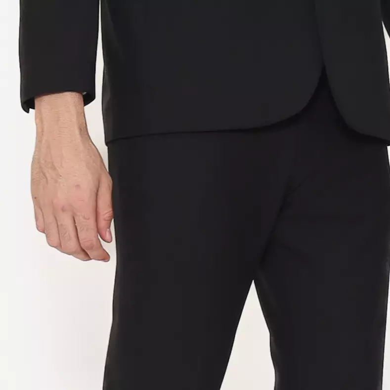 Lawell Celana Formal Pria Warna Hitam | Motif Salur Halus Elegan | Polyester Viscose Stretch | PAUL
