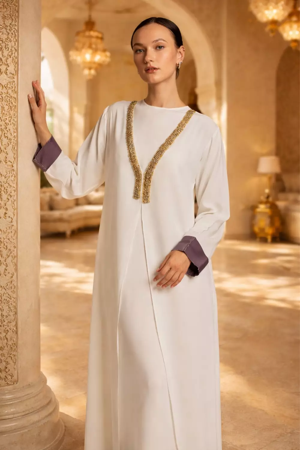 Demure Studio - Fasha Prive’ Coat Dress  in White