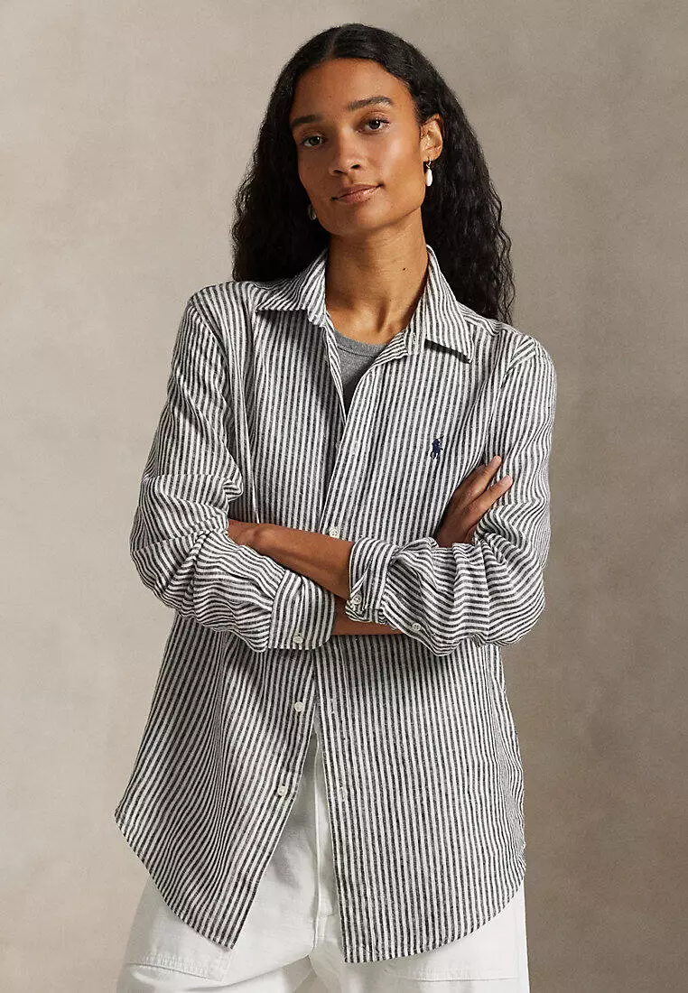 Buy Polo Ralph Lauren Classic Fit Striped Linen Shirt Online