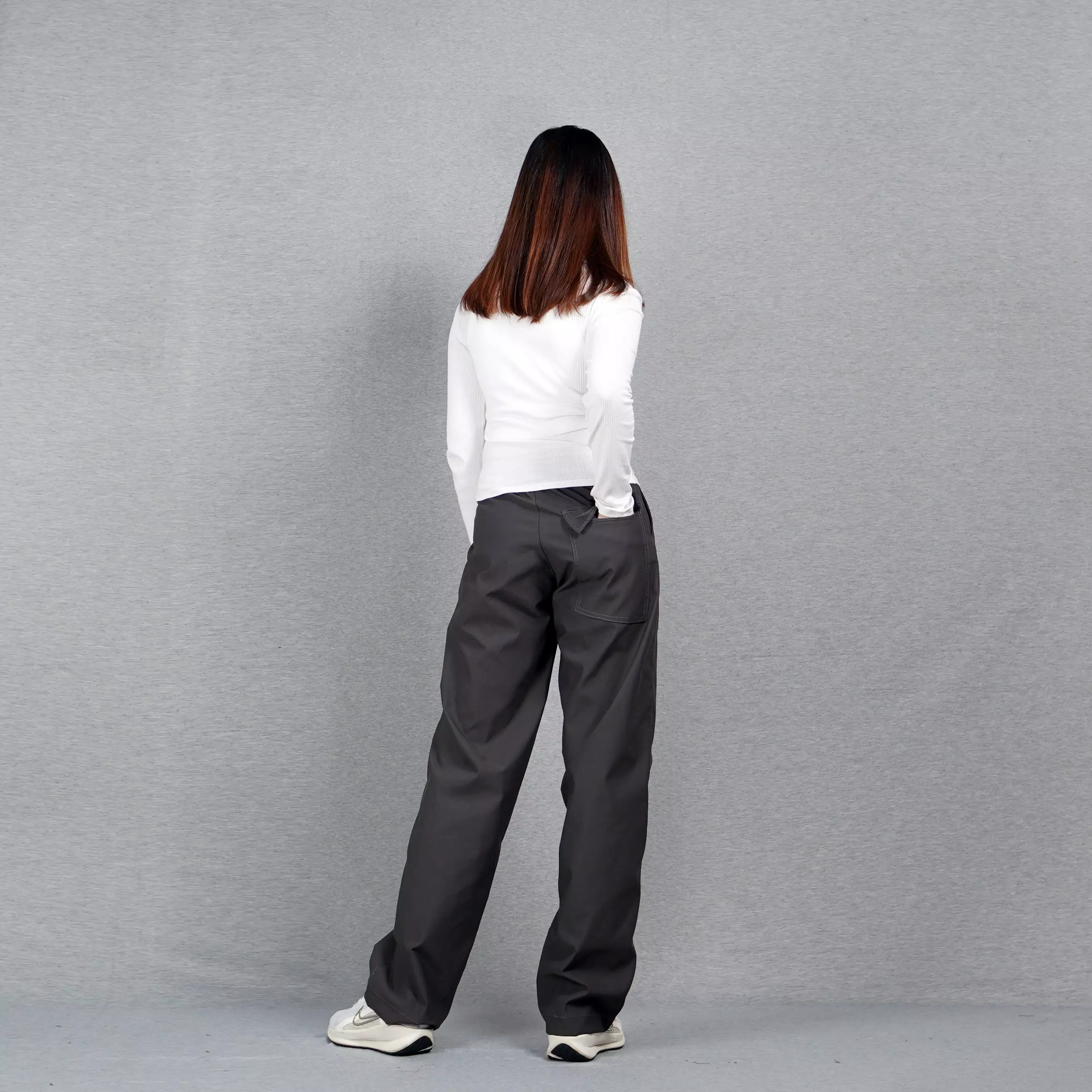 JORDI Celana Panjang Wanita Celana Wanita Casual Reguler Fit Chino Pants Wanita - ABU