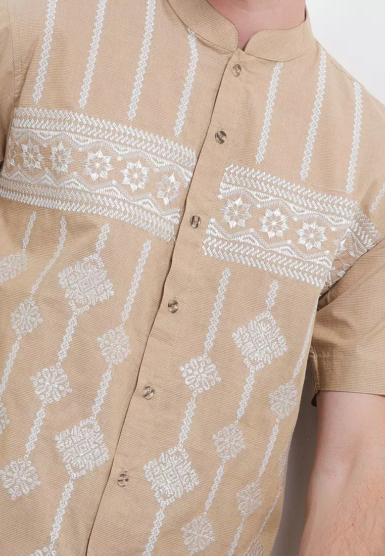 Kanaka Coklat Lengan Pendek Baju Koko