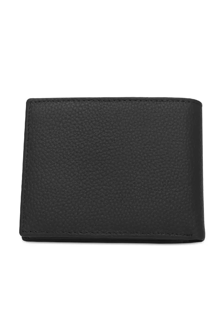 Men's Genuine Leather RFID Blocking Short Wallet - Black