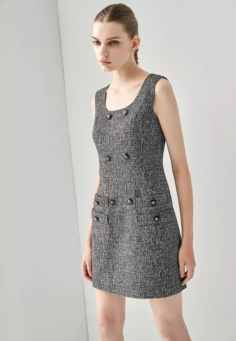Warehouse chenille tweed dress discount