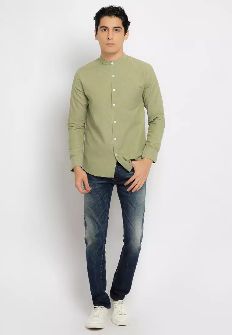 Olive Green Oxford Shanghai Shirt