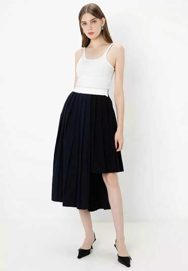ZARA Asymmetric Pleated Skirt 2025 | Buy ZARA Online | ZALORA Hong