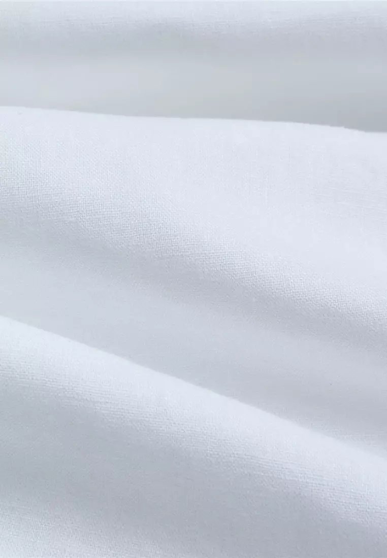 Men's Linen Cotton Stand Collar Long Sleeve Shirt 01046218