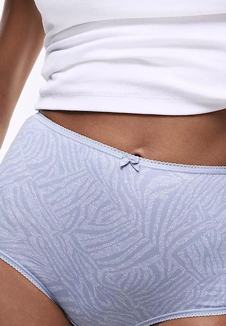 5pk Cotton Lycra Printed Full Briefs