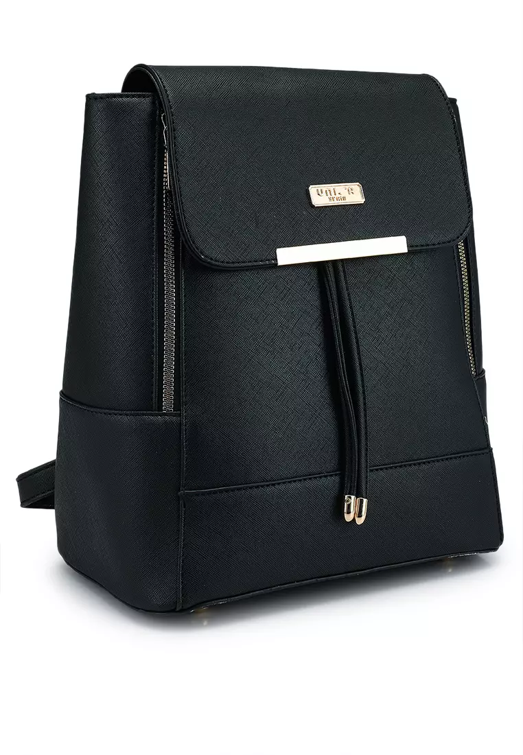 Saffiano Backpack With Flap Over