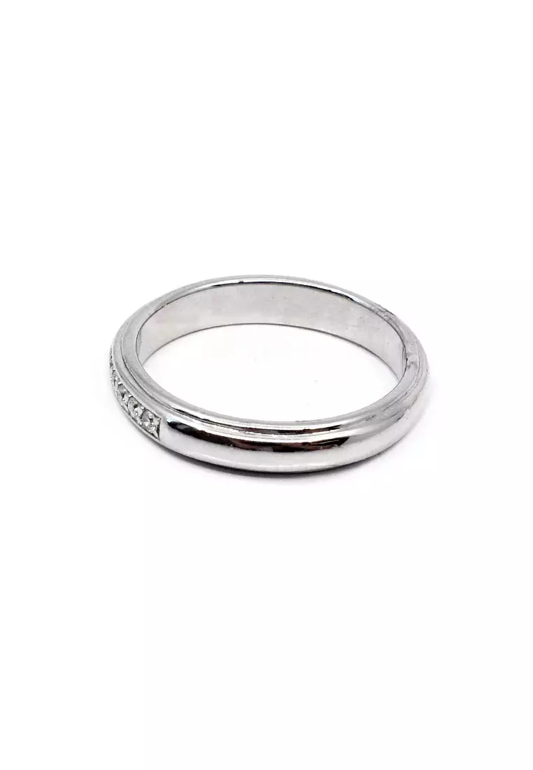 18K Locally Made White Gold Lady Ring with Diamonds