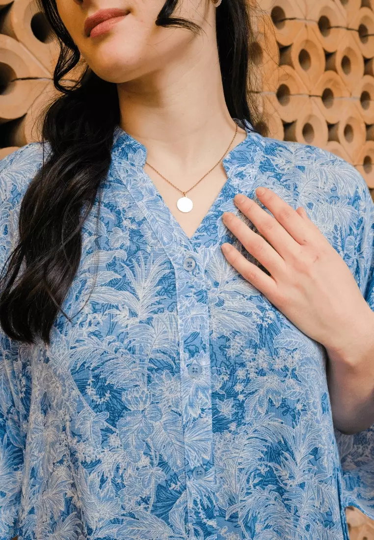 Urban Exchange Misha Kaftan Blue - Gamis Kaftan Rayon