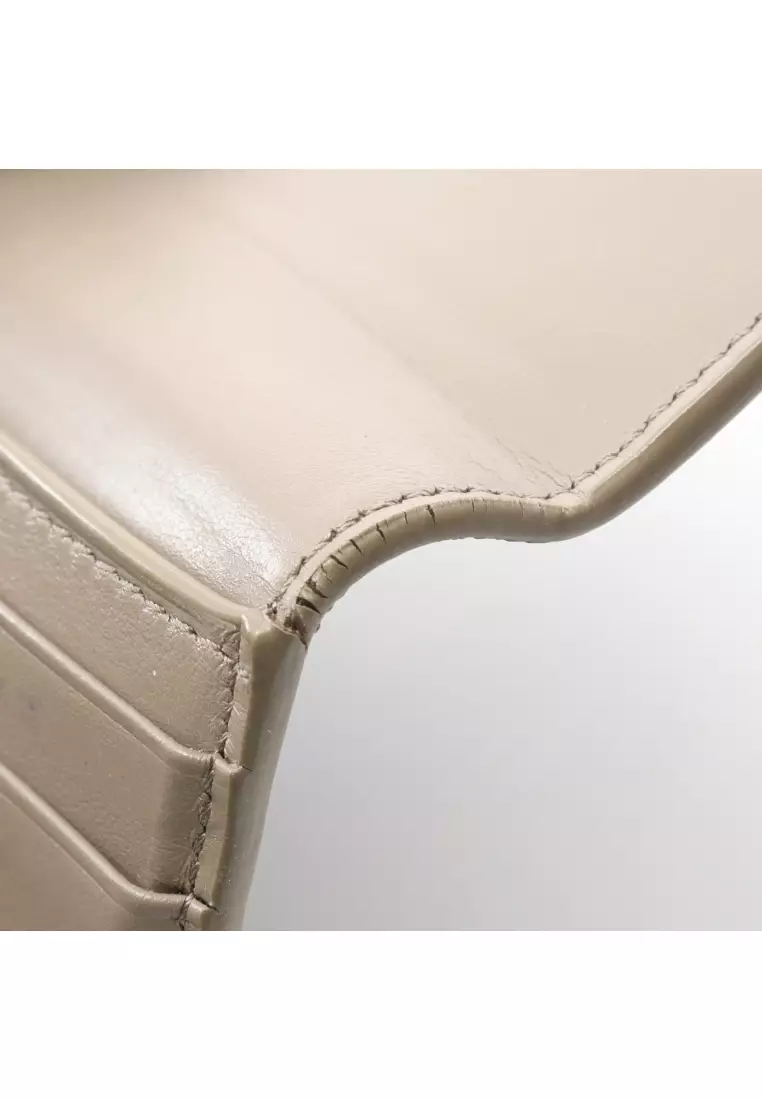 Pre-Loved Celine Small trifold wallet trifold wallet leather Gray beige