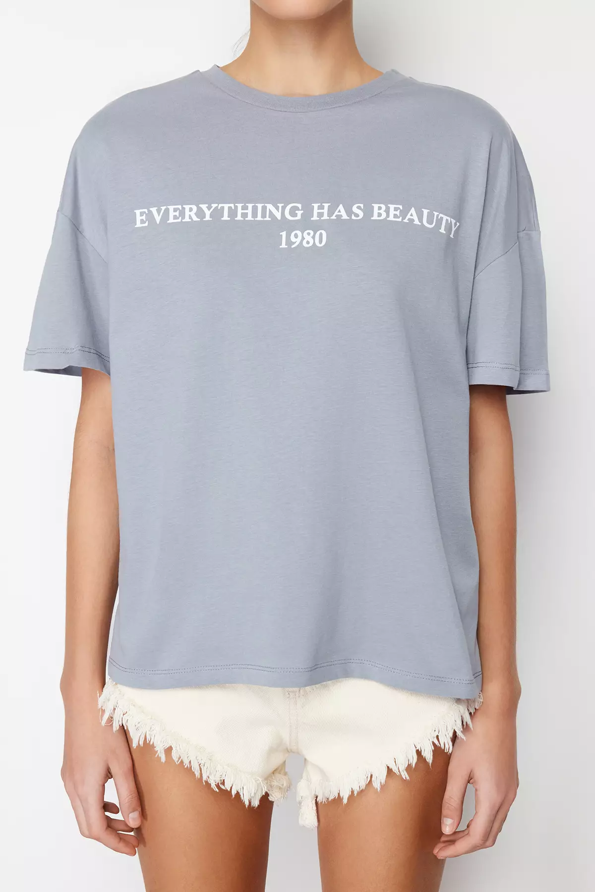 Printed Loose Pattern Knitted T-Shirt