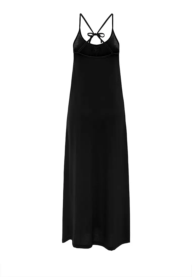 Sleeveless Back Tie Jersey Dress