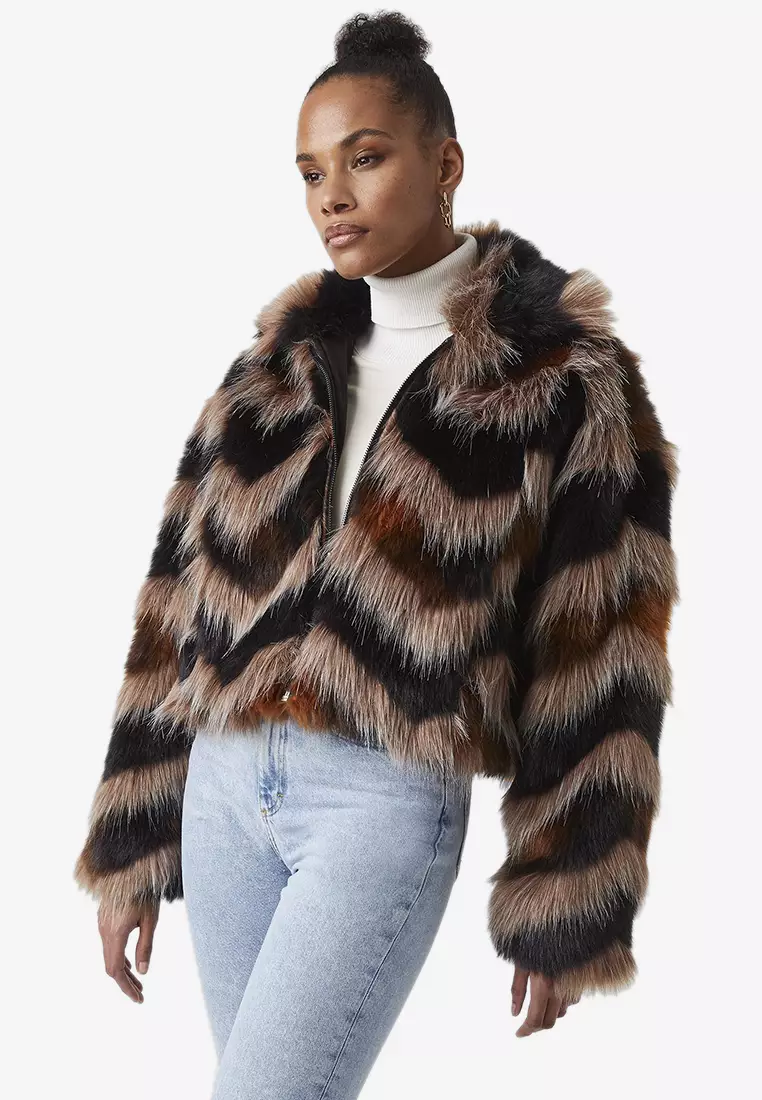 Fur coat french connection clearance