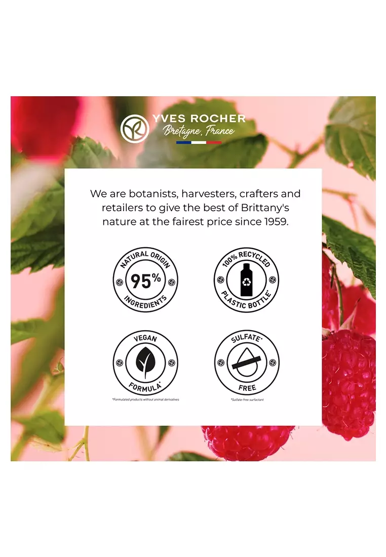 Raspberry Peppermint Energy Shower Gel - 200ml Natural Sulfate Free, Hydrating Body Wash