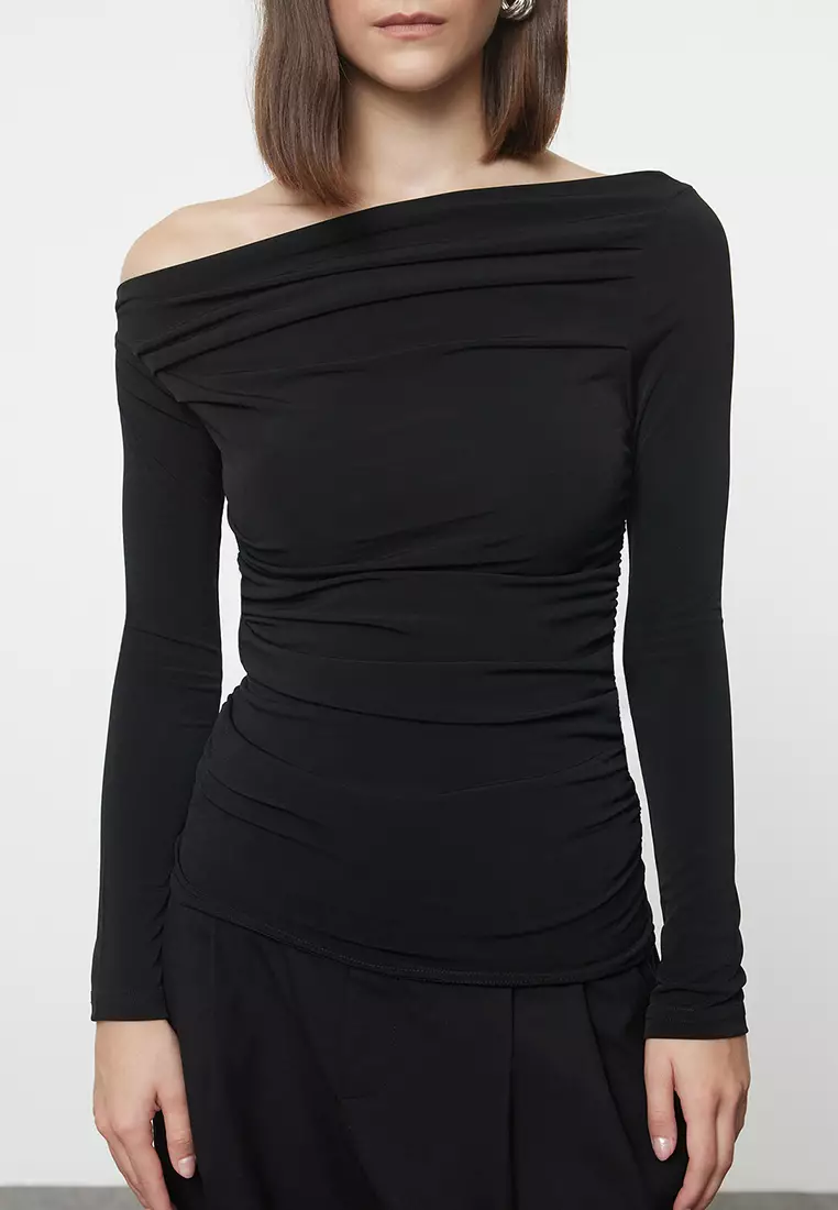 Asymmetrical Ruched Blouse