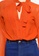 MISSGUIDED orange Tie Neck Pintuck Detail Bodysuit 2EAA2AAB1E3F95GS_2
