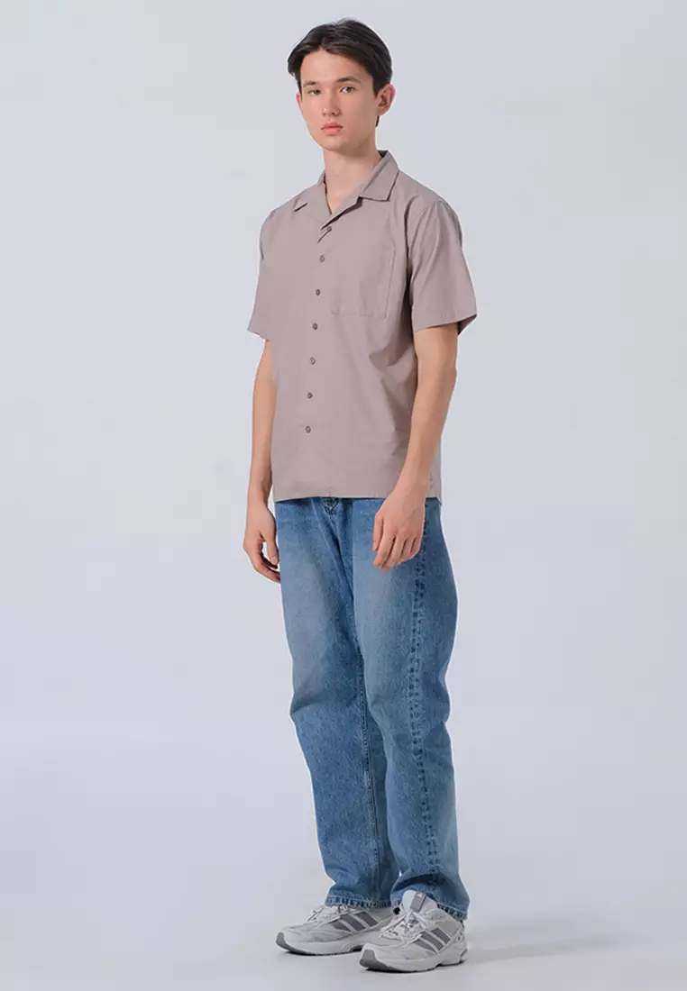 Kemeja Kerah Terbuka Lengan Pendek E051P21