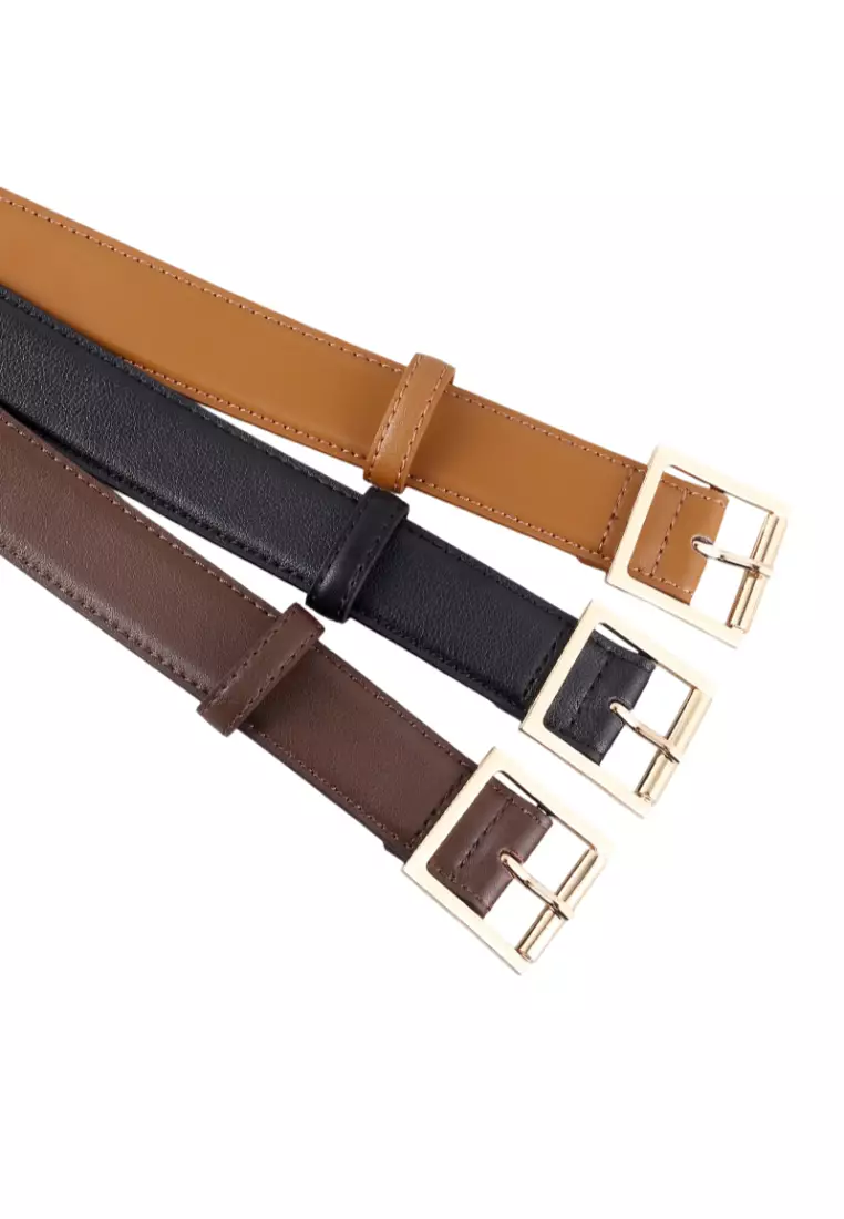 Buy XAFITI Women's Leather Belts Minimalist Gold Buckle