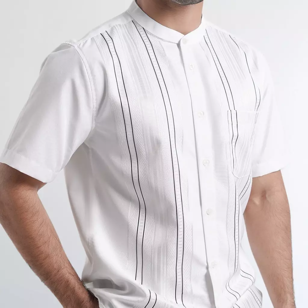 Platini Kemeja Koko Pria Lengan Pendek Polyester White 931407 