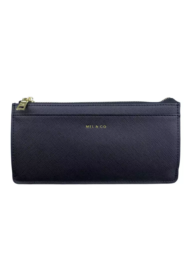 Jet set medium outlet saffiano leather slim wallet