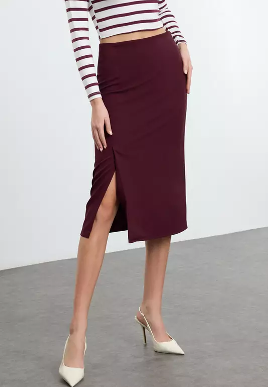Slit Midi Skirt