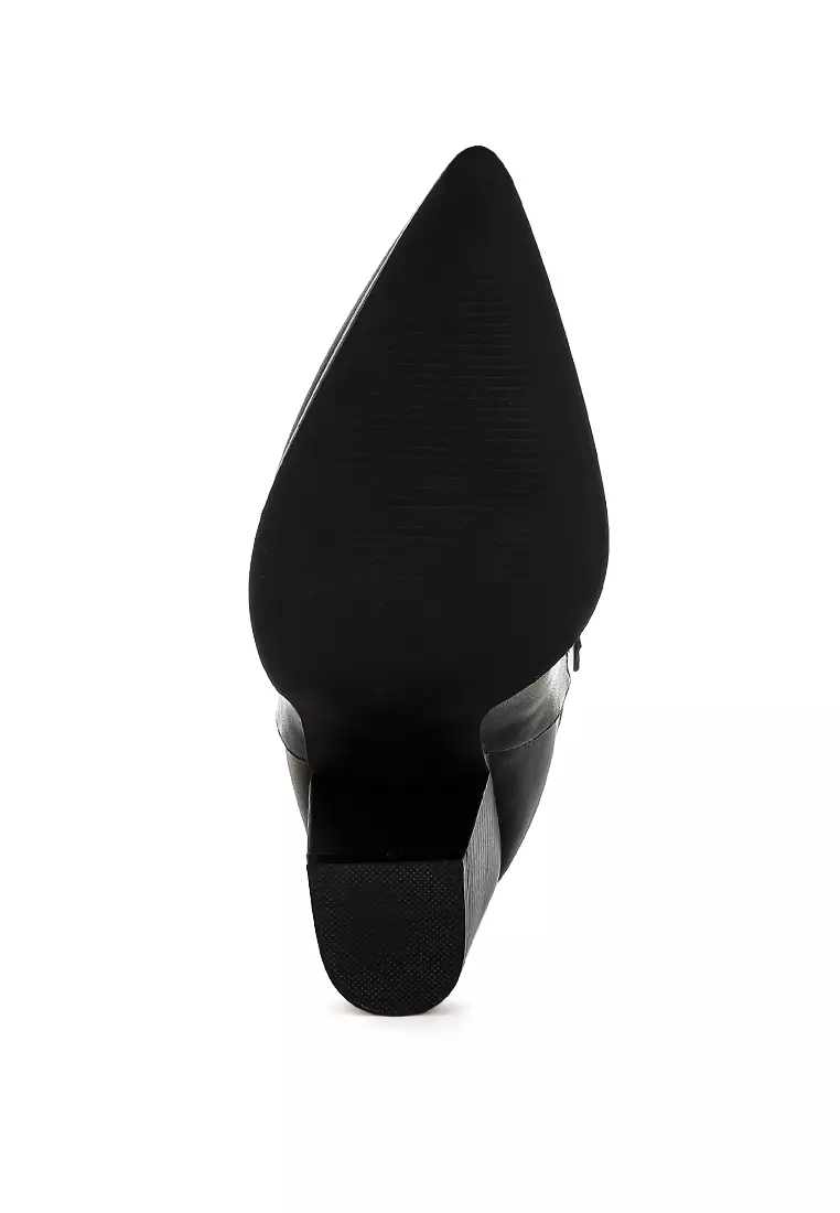 Sepatu bot koboi dua warna hitam/putih