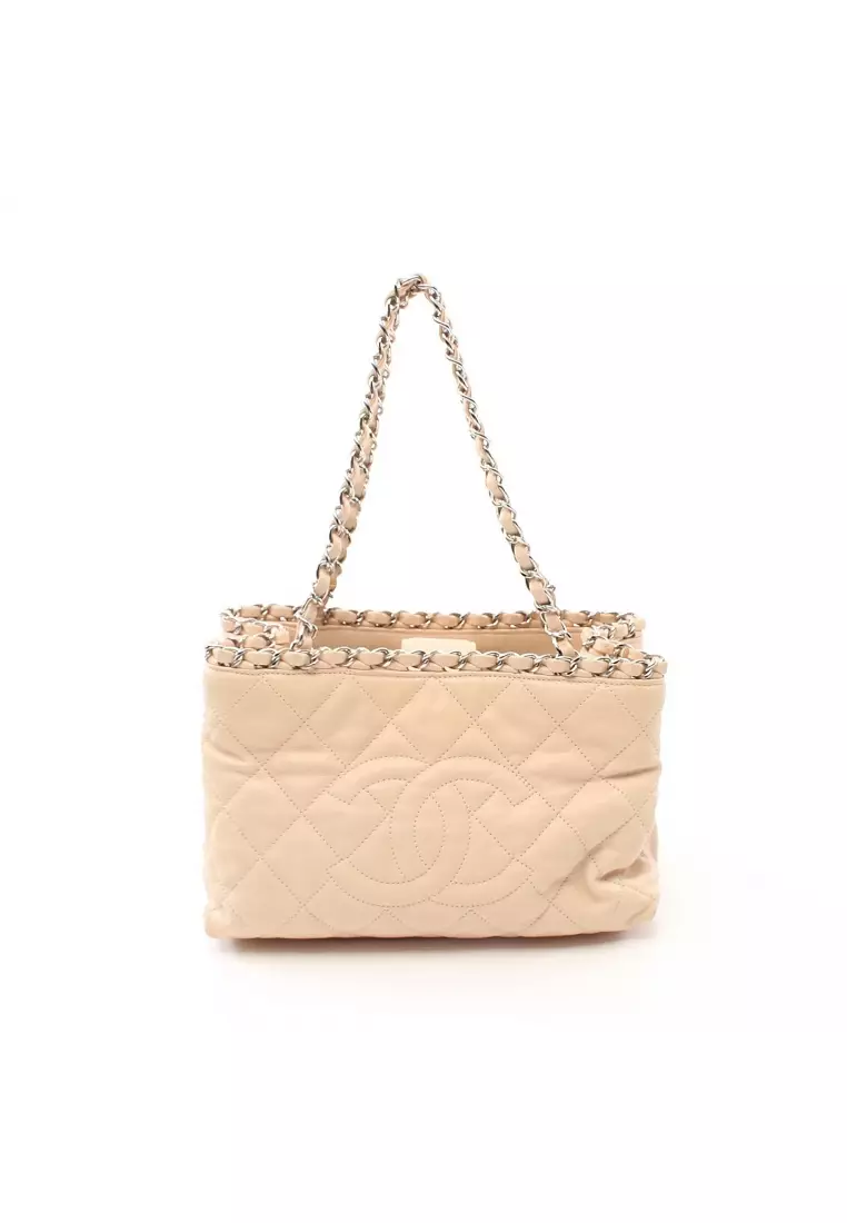 Buy Chanel Pre-loved CHANEL matelasse chain handbag lambskin pink beige  silver hardware 2023 Online