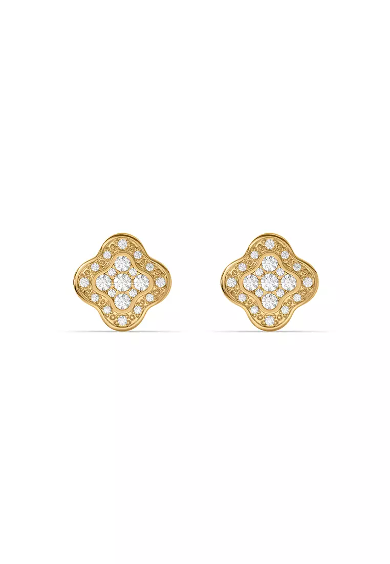 Flora Quad Lab Grown Diamond Stud Earrings in 14K Yellow Gold D/E-VVS/VS (0.32ct TDW)