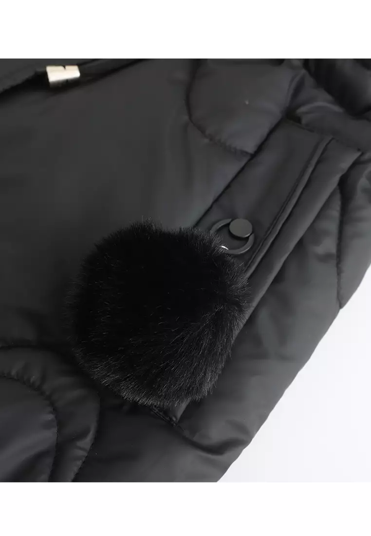 Detachable Faux Fur Collar Hooded Coat AD82303