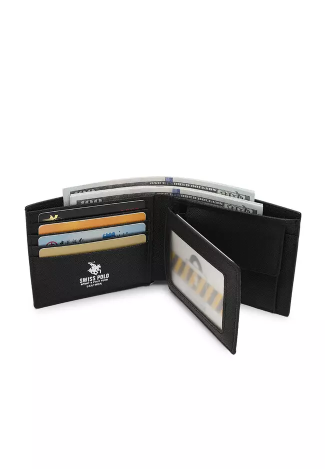 Genuine Leather RFID Short Wallet (真皮錢包) - 黑色