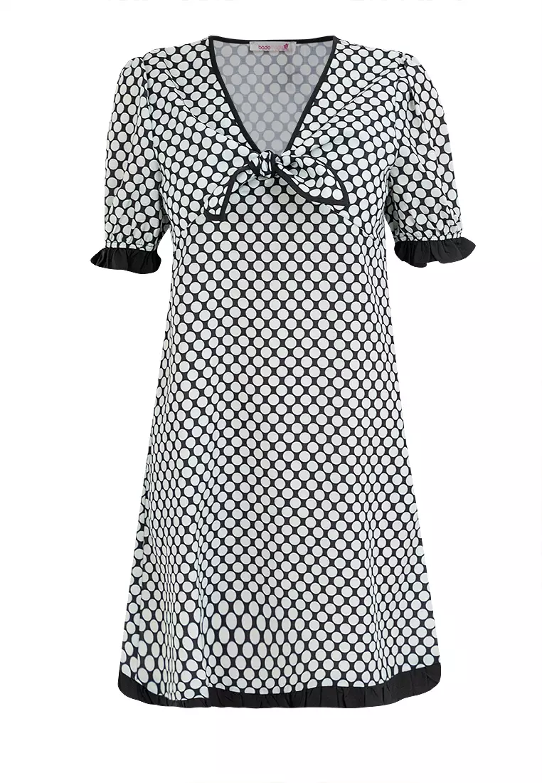 DOTIMA Dotted V-neck Dress