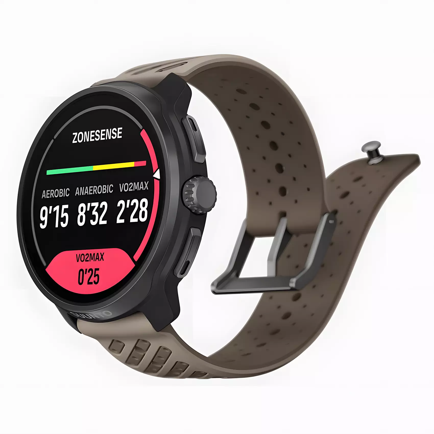 Suunto Race 2 - Jam Tangan Unisex - Dark Brushed Titanium Striped Two-Tone Trail Gray Silicone Strap - SS051203000
