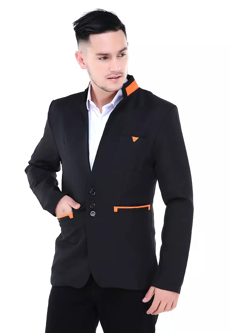 Woreq Jas Blazer Triangle On Pocket Formal Longsleeve Suit Material High Twist ORIGINAL