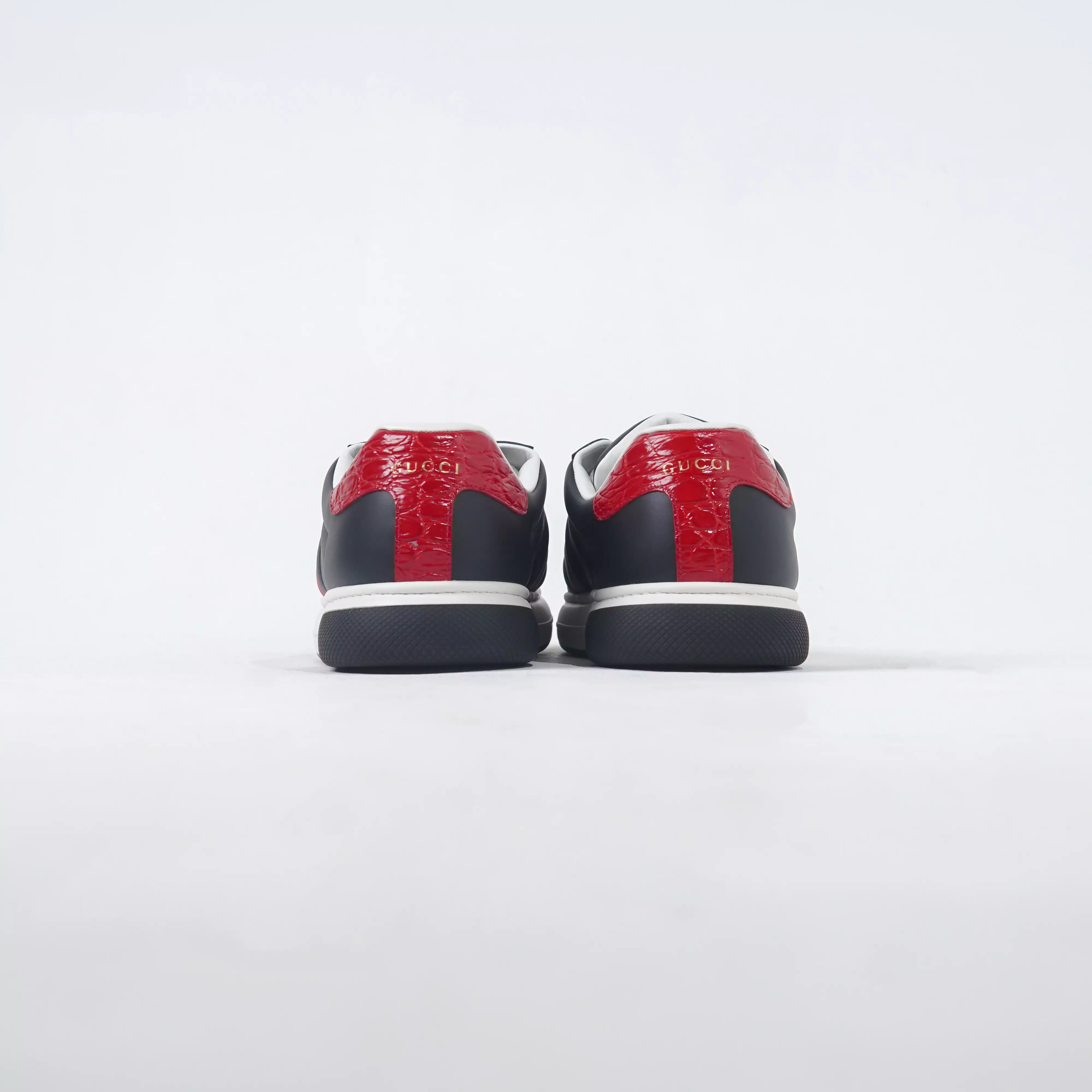Sepatu  GUCCI ACE TRAINER STRIPE RED NAVY BLACK SNEAKER 100% ORIGINAL