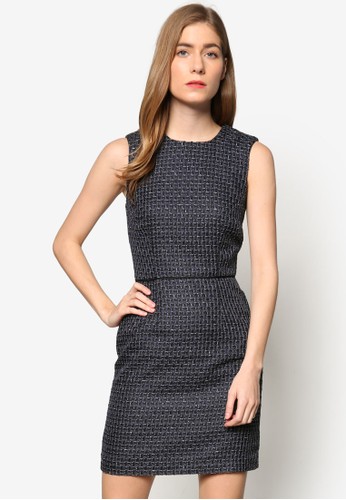 Lupita 斜紋暗紋直esprit home 台灣筒無袖連身裙, 服飾, 洋裝