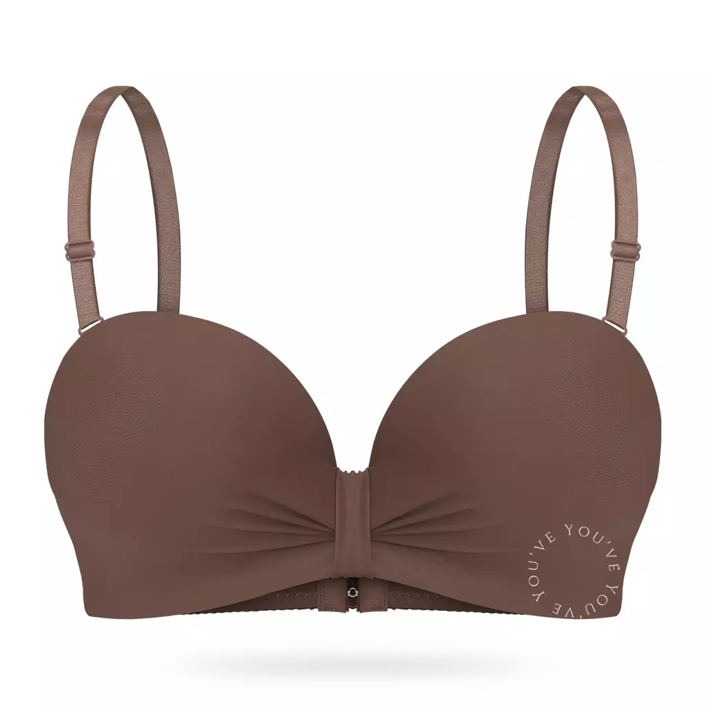YouHave ( You’ve ) BH Bra Seamless Lembut Bra Cup C Busa Sedang Push Up Kawat Kait 3 Bra Tali Bisa Dilepas 100231